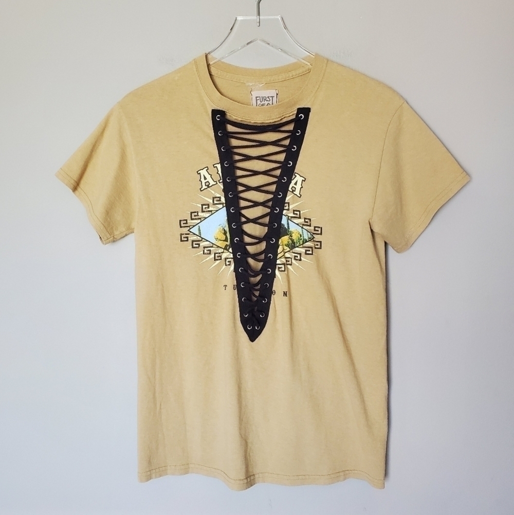 Vintage Furst of A Kind Lace Up Graphic T-Shirt
